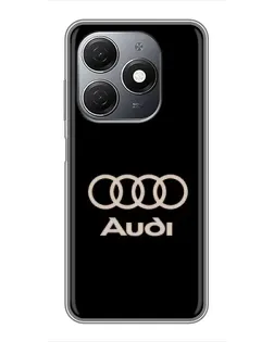 Чехол для TECNO Spark 20 с картинкой «Audi — золотой логотип»