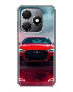 Чехол для TECNO Spark 20 с картинкой «Audi RS — красный стиль»