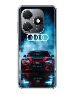 Чехол для TECNO Spark 20 с картинкой «Audi Sport — неон»
