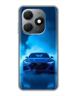 Чехол для TECNO Spark 20 с картинкой «Audi — голубая энергия»