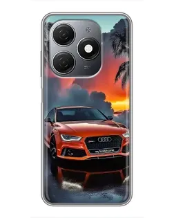 Чехол для TECNO Spark 20 с картинкой «Audi — закат»