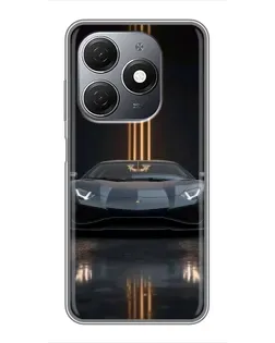 Чехол для TECNO Spark 20 с картинкой «Lamborghini золотые линии» Чехол для TECNO Spark 20 с картинкой «Lamborghini золотые линии»