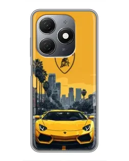Чехол для TECNO Spark 20 с картинкой «Желтый Lamborghini город» Чехол для TECNO Spark 20 с картинкой «Желтый Lamborghini город»