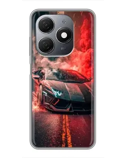 Чехол для TECNO Spark 20 с картинкой «Lamborghini красный дым» Чехол для TECNO Spark 20 с картинкой «Lamborghini красный дым»