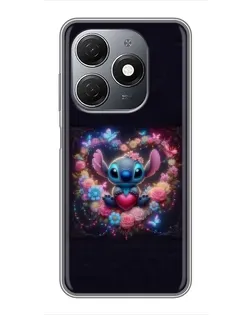 Чехол для TECNO Spark 20 с картинкой «Stitch в цветах» Чехол для TECNO Spark 20 с картинкой «Stitch в цветах»