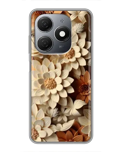 Чехол для TECNO Spark 20 с картинкой «Бежевый флористический декор» Чехол для TECNO Spark 20 с картинкой «Бежевый флористический декор»