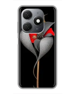 Чохол для TECNO Spark 20 з картинкою «Срібна фантазійна квітка» Чохол для TECNO Spark 20 з картинкою «Срібна фантазійна квітка»