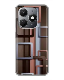 Чехол для TECNO Spark 20 с картинкой «Коричневые объемные квадраты» Чехол для TECNO Spark 20 с картинкой «Коричневые объемные квадраты»