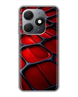 Чехол для TECNO Spark 20 с картинкой «Красная глянцевая сетка» Чехол для TECNO Spark 20 с картинкой «Красная глянцевая сетка»