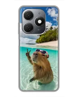 Чехол для TECNO Spark 20 с картинкой «Капибара на море» Чехол для TECNO Spark 20 с картинкой «Капибара на море»