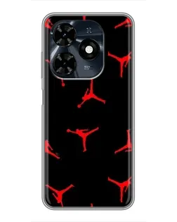 Чехол для TECNO Spark 20c с картинкой «Jordan Red Pattern» Чехол для TECNO Spark 20c с картинкой «Jordan Red Pattern»