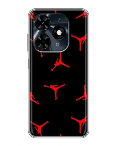 Чехол для TECNO Spark 20c с картинкой «Jordan Red Pattern»