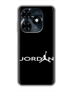 Чехол для TECNO Spark 20c с картинкой «Jordan White Logo»