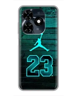 Чехол для TECNO Spark 20c с картинкой «Jordan Cyan 23»