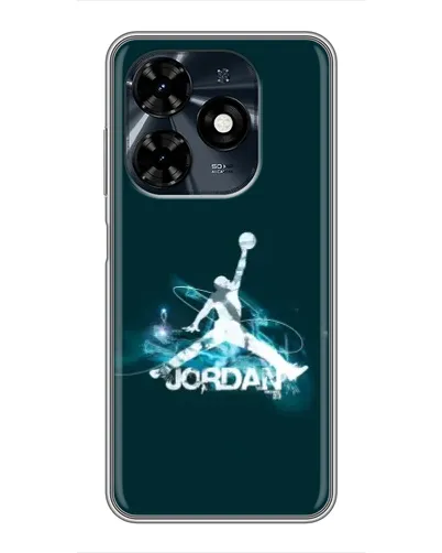 Чехол для TECNO Spark 20c с картинкой «Jordan Blue Fire»