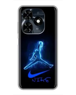 Чехол для TECNO Spark 20c с картинкой «Jordan Neon Blue»