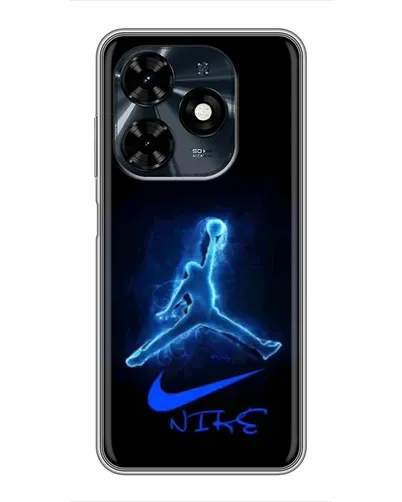 Чехол для TECNO Spark 20c с картинкой «Jordan Neon Blue»