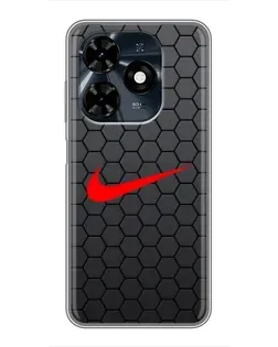Чехол для TECNO Spark 20c с картинкой «Nike — карбоновая сетка» Чехол для TECNO Spark 20c с картинкой «Nike — карбоновая сетка»