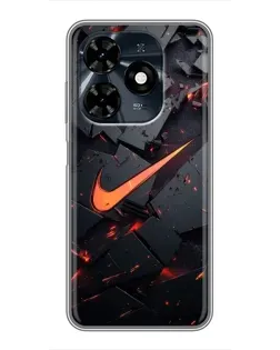 Чехол для TECNO Spark 20c с картинкой «Nike — эффект разломов»