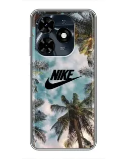 Чехол для TECNO Spark 20c с картинкой «Тропический принт Nike»