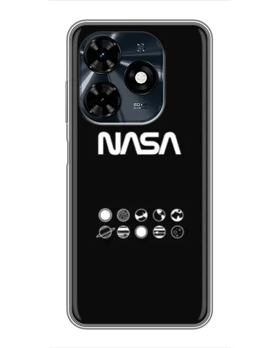 Чехол для TECNO Spark 20c с картинкой «NASA — технический принт»