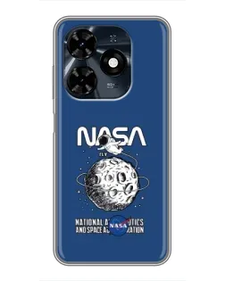 Чехол для TECNO Spark 20c с картинкой «NASA — лунная миссия»