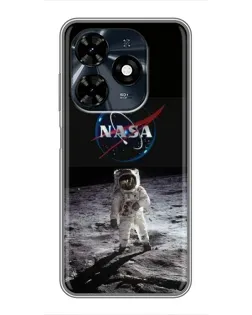 Чехол для TECNO Spark 20c с картинкой «Астронавт на Луне»