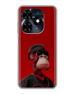 Чехол для TECNO Spark 20c с картинкой «Bored Ape в красном» Чехол для TECNO Spark 20c с картинкой «Bored Ape в красном»