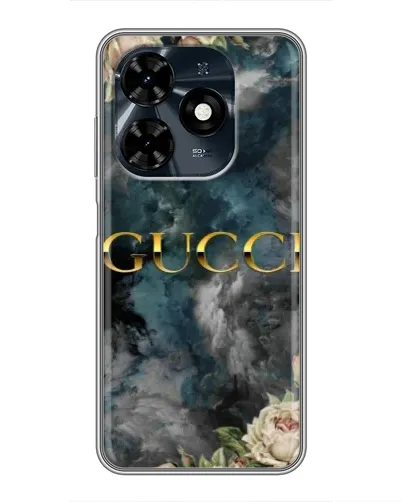 Чехол для TECNO Spark 20c с картинкой «Абстрактные цветы Gucci» Чехол для TECNO Spark 20c с картинкой «Абстрактные цветы Gucci»