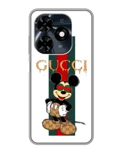Чехол для TECNO Spark 20c с картинкой «Микки Маус Gucci — полосы» Чехол для TECNO Spark 20c с картинкой «Микки Маус Gucci — полосы»