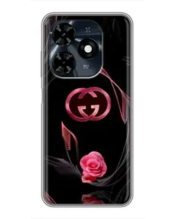 Чехол для TECNO Spark 20c с картинкой «Gucci — неоновая роза» Чехол для TECNO Spark 20c с картинкой «Gucci — неоновая роза»