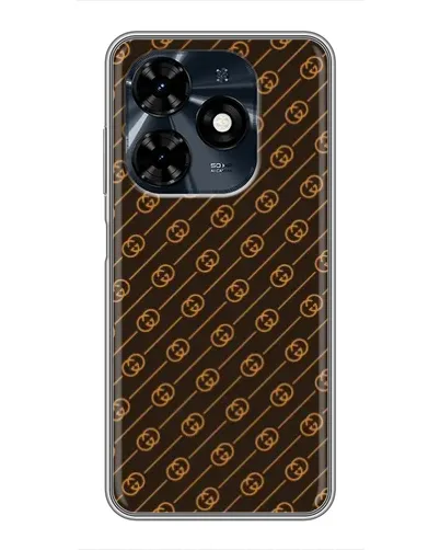 Чехол для TECNO Spark 20c с картинкой «Gucci — золотые диагонали» Чехол для TECNO Spark 20c с картинкой «Gucci — золотые диагонали»