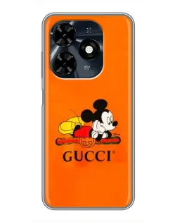 Чехол для TECNO Spark 20c с картинкой «Микки Маус Gucci — оранж» Чехол для TECNO Spark 20c с картинкой «Микки Маус Gucci — оранж»