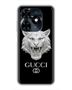 Чехол для TECNO Spark 20c с картинкой «Gucci — серебряный лев» Чехол для TECNO Spark 20c с картинкой «Gucci — серебряный лев»