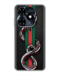 Чехол для TECNO Spark 20c с картинкой «Gucci — змея на полосе» Чехол для TECNO Spark 20c с картинкой «Gucci — змея на полосе»