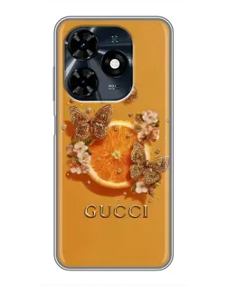 Чехол для TECNO Spark 20c с картинкой «Gucci — золотые бабочки» Чехол для TECNO Spark 20c с картинкой «Gucci — золотые бабочки»