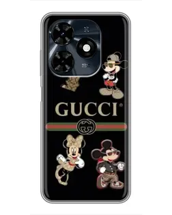 Чехол для TECNO Spark 20c с картинкой «Gucci — герои Disney и монограмма» Чехол для TECNO Spark 20c с картинкой «Gucci — герои Disney и монограмма»