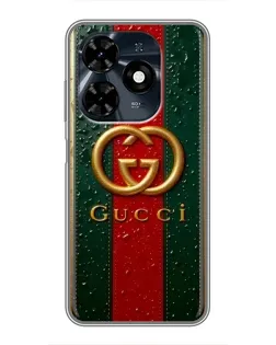 Чехол для TECNO Spark 20c с картинкой «Gucci — фирменная полоса и золото» Чехол для TECNO Spark 20c с картинкой «Gucci — фирменная полоса и золото»