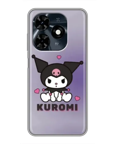 Чехол для TECNO Spark 20c с картинкой «Kuromi — фиолетовый арт»