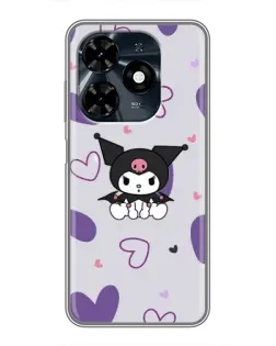 Чехол для TECNO Spark 20c с картинкой «Kuromi и лавандовые сердца»