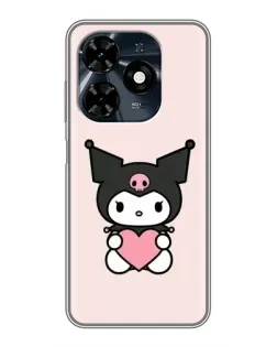 Чехол для TECNO Spark 20c с картинкой «Kuromi и сердце»