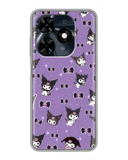 Чехол для TECNO Spark 20c с картинкой «Kuromi — паттерн»