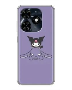 Чехол для TECNO Spark 20c с картинкой «Kuromi на лиловом фоне»
