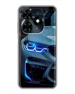 Чехол для TECNO Spark 20c с картинкой «Взгляд BMW с синими фарами» Чехол для TECNO Spark 20c с картинкой «Взгляд BMW с синими фарами»