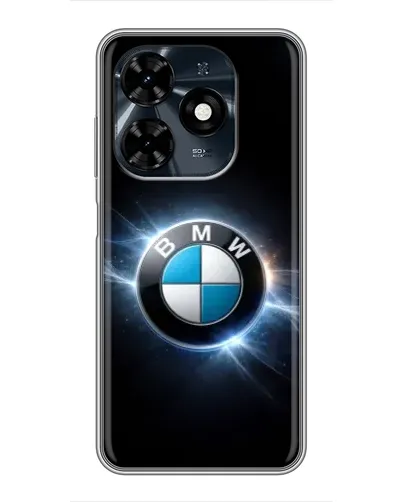Чехол для TECNO Spark 20c с картинкой «BMW — неоновое сияние»
