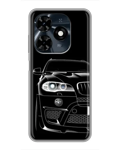Чехол для TECNO Spark 20c с картинкой «Темный силуэт BMW»
