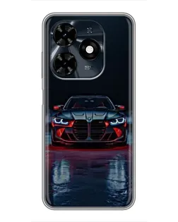 Чехол для TECNO Spark 20c с картинкой «BMW на мокрой дороге»