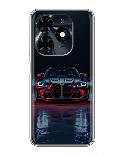 Чехол для TECNO Spark 20c с картинкой «BMW на мокрой дороге»