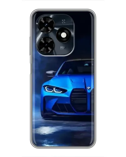 Чехол для TECNO Spark 20c с картинкой «Голубая BMW M4»