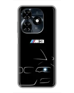 Чехол для TECNO Spark 20c с картинкой «Минималистичный принт BMW M3»